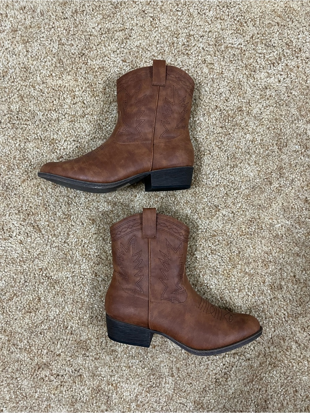 NWOT Maurices Brown Mid Calf SuperCush Penelope Cowgirl Boots Size 11